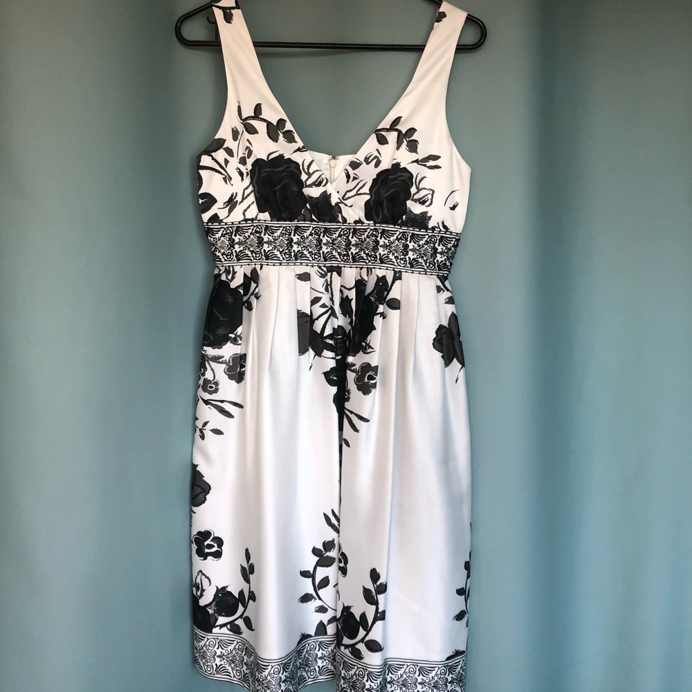 black and white, beaded detail dress